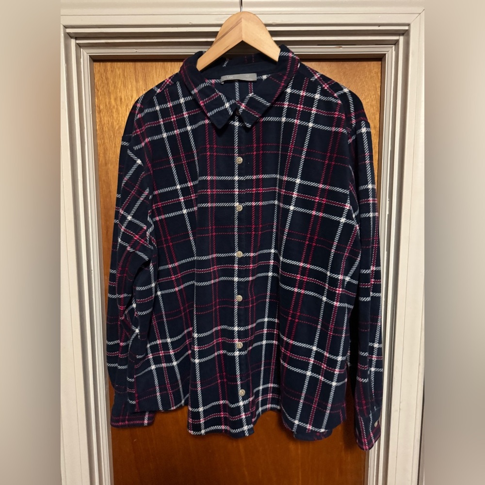 Men's Lee Riders Navy, Red, White Plaid Shirt Soft Fleece Material